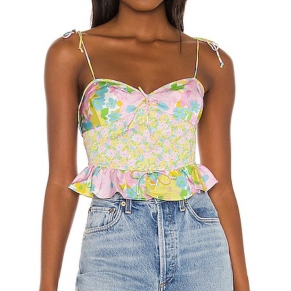 For love & lemons emily tie shoulder top - Picture 2 of 9